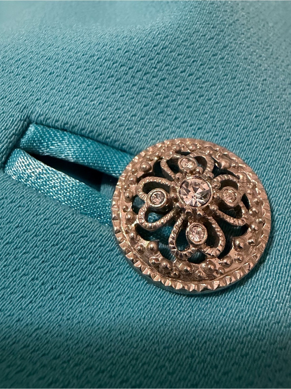 Vintage Champagne Italy Women Formal Jacket Turquoise Size 24 - Picture 4 of 6
